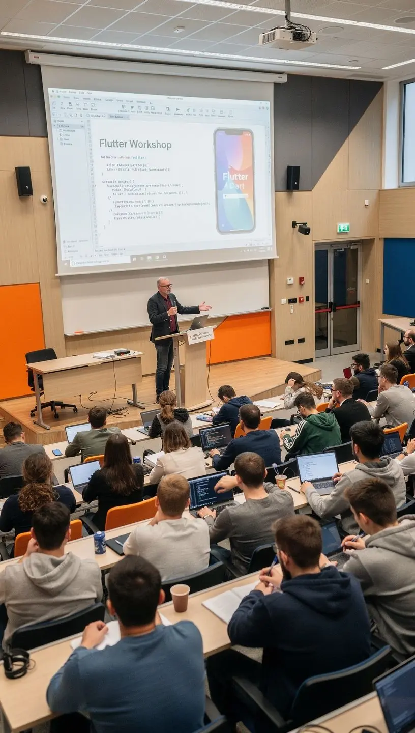 Programozó, aki egy mobilalkalmazás kódját írja a számítógépén.